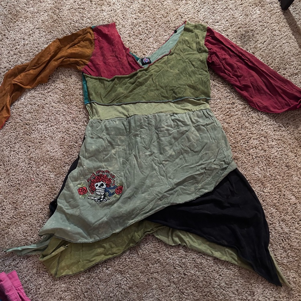 Grateful Dead Patchwork Fabric Dress